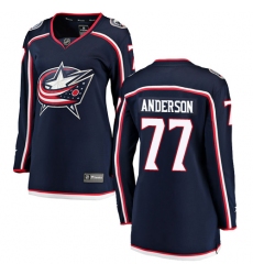Women's Columbus Blue Jackets #77 Josh Anderson Fanatics Branded Navy Blue Home Breakaway NHL Jersey