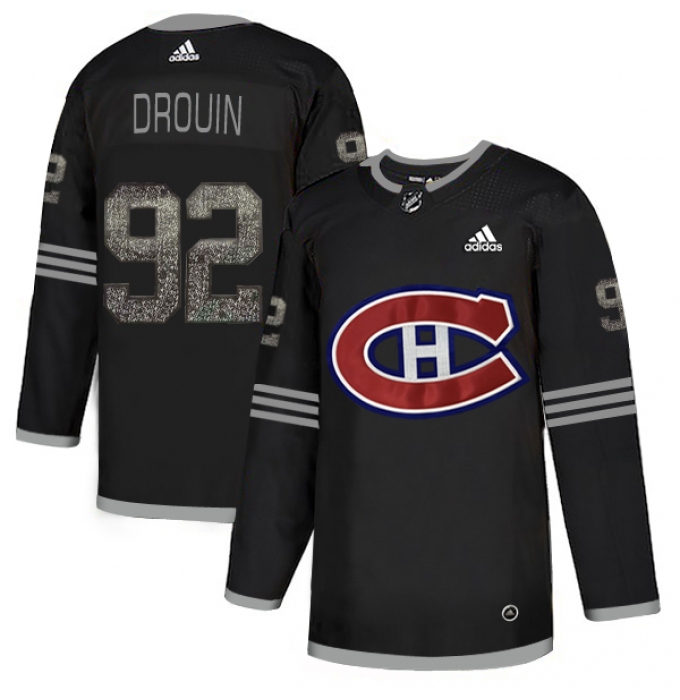 Men's Adidas Montreal Canadiens #92 Jonathan Drouin Black Authentic Classic Stitched NHL Jersey