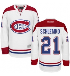 Women's Reebok Montreal Canadiens #21 David Schlemko Authentic White Away NHL Jersey
