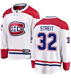 Men's Montreal Canadiens #32 Mark Streit Authentic White Away Fanatics Branded Breakaway NHL Jersey