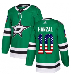 Youth Adidas Dallas Stars #10 Martin Hanzal Authentic Green USA Flag Fashion NHL Jersey
