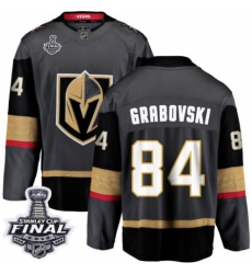 Men's Vegas Golden Knights #84 Mikhail Grabovski Authentic Black Home Fanatics Branded Breakaway 2018 Stanley Cup Final NHL Jersey