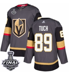 Men's Adidas Vegas Golden Knights #89 Alex Tuch Premier Gray Home 2018 Stanley Cup Final NHL Jersey