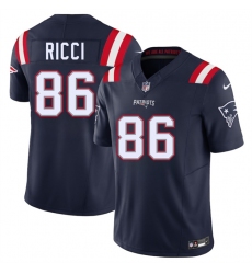 Men's New England Patriots #86 Giovanni Ricci Navy 2025 F.U.S.E. Vapor Limited Football Stitched Jersey