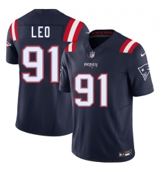 Men's New England Patriots #91 Titus Leo Navy 2025 F.U.S.E. Vapor Limited Football Stitched Jersey