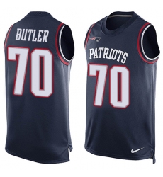 Men's Nike New England Patriots #70 Adam Butler Limited Navy Blue Player Name & Number Tank Top NFL Jersey