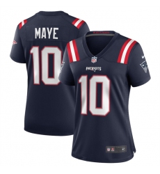 Women's New England Patriots #10 Drake Maye 2024 Draft Navy Football Stitched Jersey(Run Small)