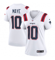 Women's New England Patriots #10 Drake Maye 2024 Draft White Football Stitched Jersey(Run Small)