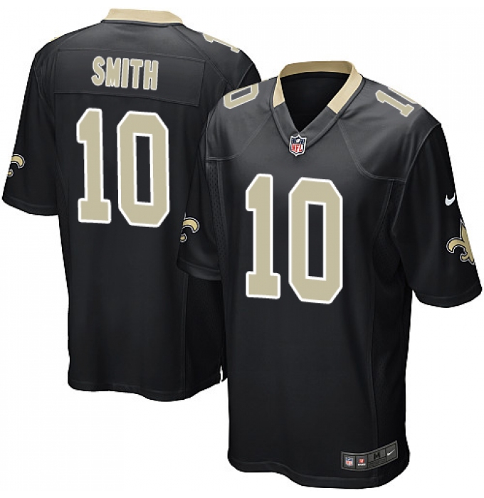 Men's Nike New Orleans Saints #10 Tre'Quan Smith Game Black Team Color NFL Jersey