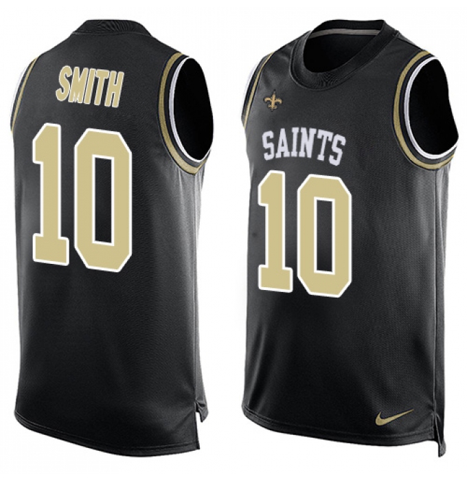 Men's Nike New Orleans Saints #10 Tre'Quan Smith Limited Black Player Name & Number Tank Top NFL Jersey