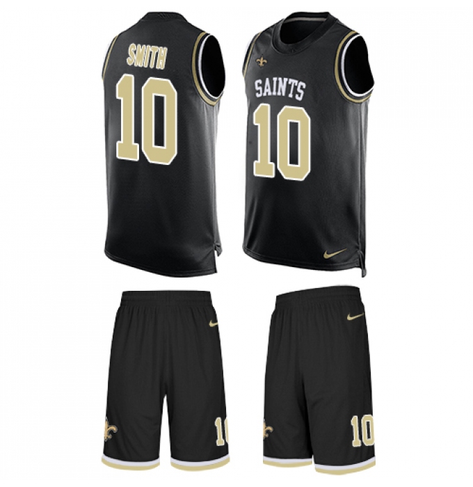 Men's Nike New Orleans Saints #10 Tre'Quan Smith Limited Black Tank Top Suit NFL Jersey