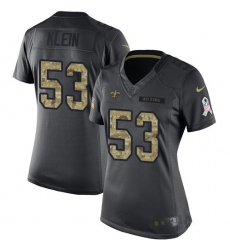 Women's Nike New Orleans Saints #53 A.J. Klein Limited Black 2016 Salute to Service NFL Jersey