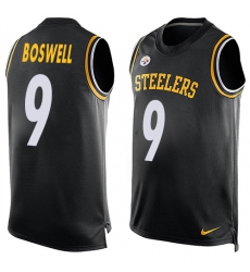 Men's Nike Pittsburgh Steelers #9 Chris Boswell Limited Black Player Name & Number Tank Top NFL Jersey