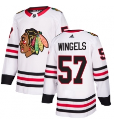 Youth Adidas Chicago Blackhawks #57 Tommy Wingels Authentic White Away NHL Jersey