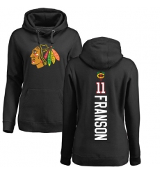 NHL Women's Adidas Chicago Blackhawks #11 Cody Franson Black Backer Pullover Hoodie