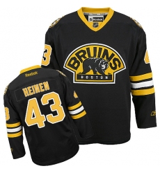 Women's Reebok Boston Bruins #43 Danton Heinen Premier Black Third NHL Jersey