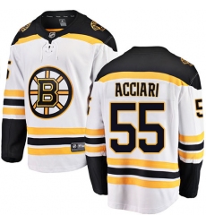 Men's Boston Bruins #55 Noel Acciari Authentic White Away Fanatics Branded Breakaway NHL Jersey