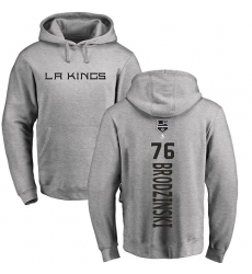 NHL Adidas Los Angeles Kings #76 Jonny Brodzinski Ash Backer Pullover Hoodie