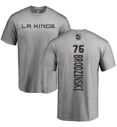 NHL Adidas Los Angeles Kings #76 Jonny Brodzinski Ash Backer T-Shirt