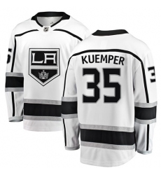 Men's Los Angeles Kings #35 Darcy Kuemper Authentic White Away Fanatics Branded Breakaway NHL Jersey