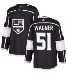 Men's Adidas Los Angeles Kings #51 Austin Wagner Authentic Black Home NHL Jersey