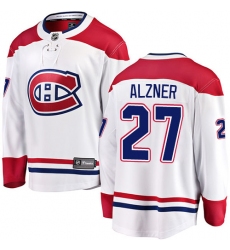Youth Montreal Canadiens #27 Karl Alzner Authentic White Away Fanatics Branded Breakaway NHL Jersey