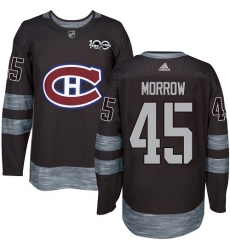 Men's Adidas Montreal Canadiens #45 Joe Morrow Premier Black 1917-2017 100th Anniversary NHL Jersey