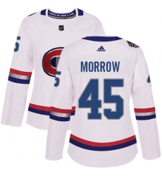 Women's Adidas Montreal Canadiens #45 Joe Morrow Authentic White 2017 100 Classic NHL Jersey