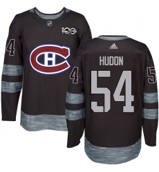 Men's Adidas Montreal Canadiens #54 Charles Hudon Authentic Black 1917-2017 100th Anniversary NHL Jersey