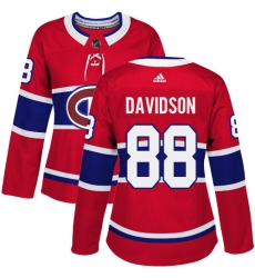 Women's Adidas Montreal Canadiens #88 Brandon Davidson Authentic Red Home NHL Jersey