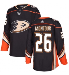 Men's Adidas Anaheim Ducks #26 Brandon Montour Authentic Black Home NHL Jersey
