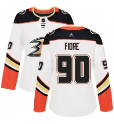 Women's Adidas Anaheim Ducks #90 Giovanni Fiore Authentic White Away NHL Jersey
