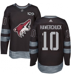 Men's Adidas Arizona Coyotes #10 Dale Hawerchuck Premier Black 1917-2017 100th Anniversary NHL Jersey