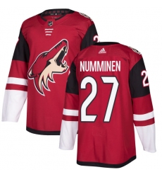 Men's Adidas Arizona Coyotes #27 Teppo Numminen Authentic Burgundy Red Home NHL Jersey