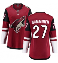 Women's Arizona Coyotes #27 Teppo Numminen Fanatics Branded Burgundy Red Home Breakaway NHL Jersey