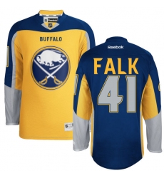 Women's Reebok Buffalo Sabres #41 Justin Falk Authentic Gold Third NHL Jersey