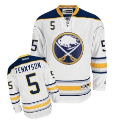 Women's Reebok Buffalo Sabres #5 Matt Tennyson Authentic White Away NHL Jersey