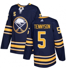 Youth Adidas Buffalo Sabres #5 Matt Tennyson Authentic Navy Blue Home NHL Jersey