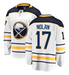 Youth Buffalo Sabres #17 Jordan Nolan Fanatics Branded White Away Breakaway NHL Jersey
