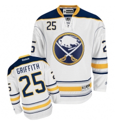 Women's Reebok Buffalo Sabres #25 Seth Griffith Authentic White Away NHL Jersey