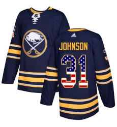 Youth Adidas Buffalo Sabres #31 Chad Johnson Authentic Navy Blue USA Flag Fashion NHL Jersey