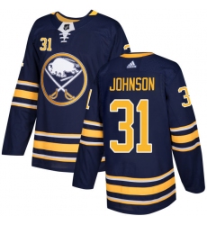 Youth Adidas Buffalo Sabres #31 Chad Johnson Premier Navy Blue Home NHL Jersey