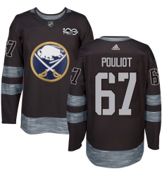 Men's Adidas Buffalo Sabres #67 Benoit Pouliot Premier Black 1917-2017 100th Anniversary NHL Jersey