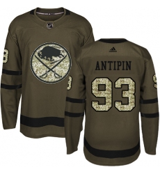 Youth Adidas Buffalo Sabres #93 Victor Antipin Premier Green Salute to Service NHL Jersey