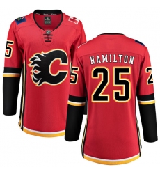 Women's Calgary Flames #25 Freddie Hamilton Fanatics Branded Red Home Breakaway NHL Jersey