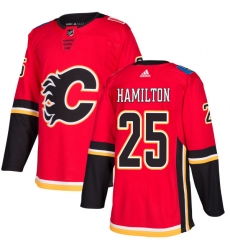 Youth Adidas Calgary Flames #25 Freddie Hamilton Premier Red Home NHL Jersey