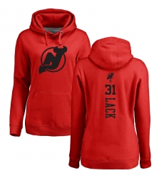 NHL Women's Adidas New Jersey Devils #31 Eddie Lack Red One Color Backer Pullover Hoodie