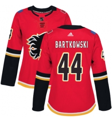 Women's Adidas Calgary Flames #44 Matt Bartkowski Authentic Red Home NHL Jersey