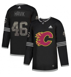 Men's Adidas Calgary Flames #46 Marek Hrivik Black Authentic Classic Stitched NHL Jersey