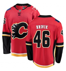 Men's Calgary Flames #46 Marek Hrivik Fanatics Branded Red Home Breakaway NHL Jersey